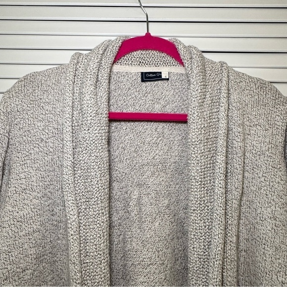 Cotton Gin Long Neutral Sweater Cardigan with Pockets - Picture 2 of 6